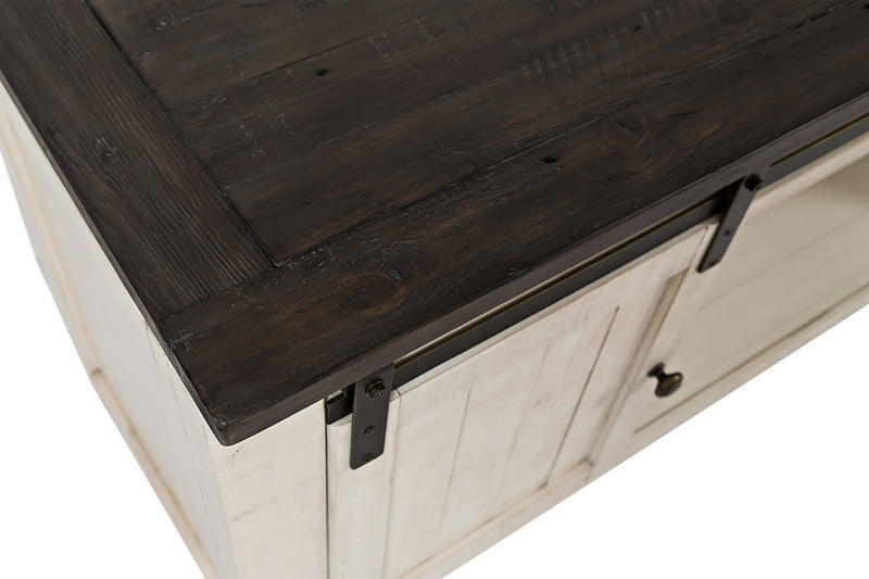 Madison 60\" Rustic TV Stand with Storage and Cable Management for TVs up to 65\"- White