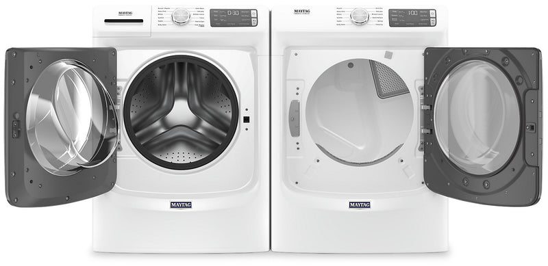 Maytag Front-Load 5.5 Cu. Ft. Washer with Extra Power and 7.3 Cu. Ft. Electric Steam Dryer – White