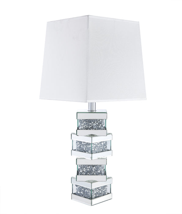 Memphis 29.9\" Glam Table Lamp with Glass, Mirror and Acrylic Crystals