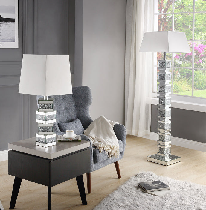 Memphis 29.9\" Glam Table Lamp with Glass, Mirror and Acrylic Crystals