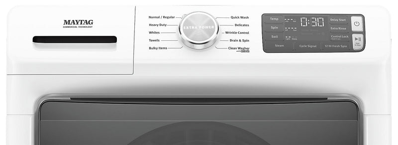 Maytag Front-Load 5.2 Cu. Ft. Washer with Extra Power and 7.3 Cu. Ft. Electric Dryer – White