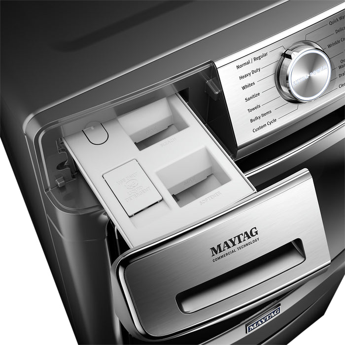 Maytag 5.8 Cu. Ft. Smart Front-Load High-Efficiency Steam Washer - Metallic Slate - Stackable - MHW8630HC
