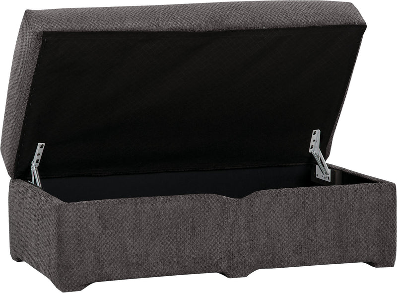Made in Canada Morty 48\" Chenille Fabric Storage Ottoman - Grey