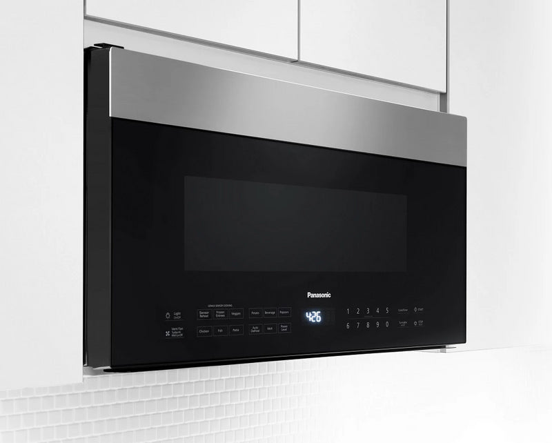 Panasonic 1.9 Cu. Ft. Over-the-Range Microwave with Frameless Smoked Glass Design and Powerful Exhaust Fan - Stainless Steel - NNSG158S