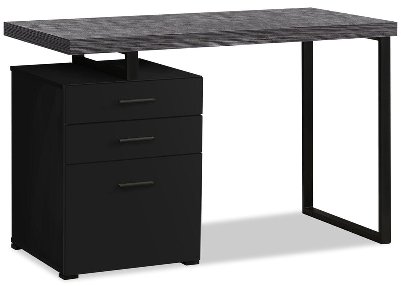 Orion 47.25\" Computer Office Desk with 3-Drawers - Black & Grey