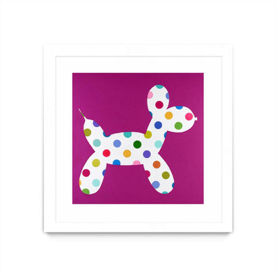 "Dottie" Matted and Framed White 30x30 Wall Art