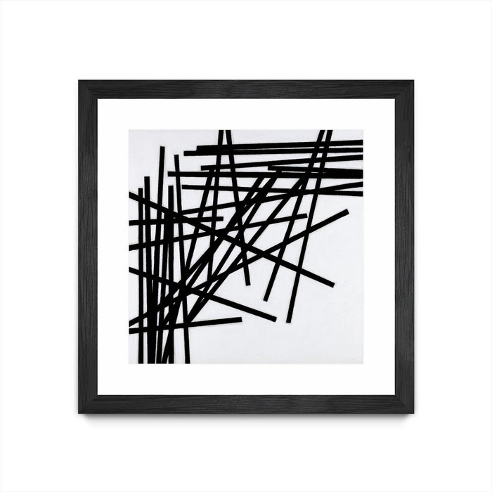 \"Alumettes\" Matted and Framed Black 30x30 Wall Art
