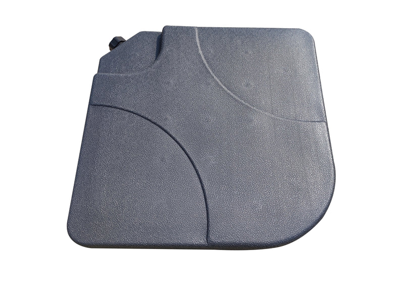 Solar Cantilevered Patio Umbrella with Base - 137\"W x 84\"H, Steel, Hand Crank, Water/Sand Fill Attachable Base, Built-in LED Lights - Grey