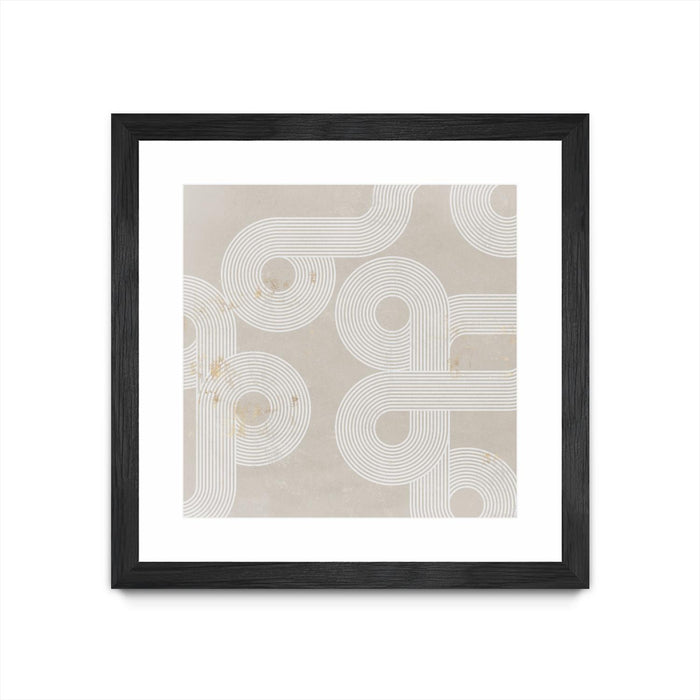 \"Fluxus I\" Matted and Framed Black 36x36 Wall Art
