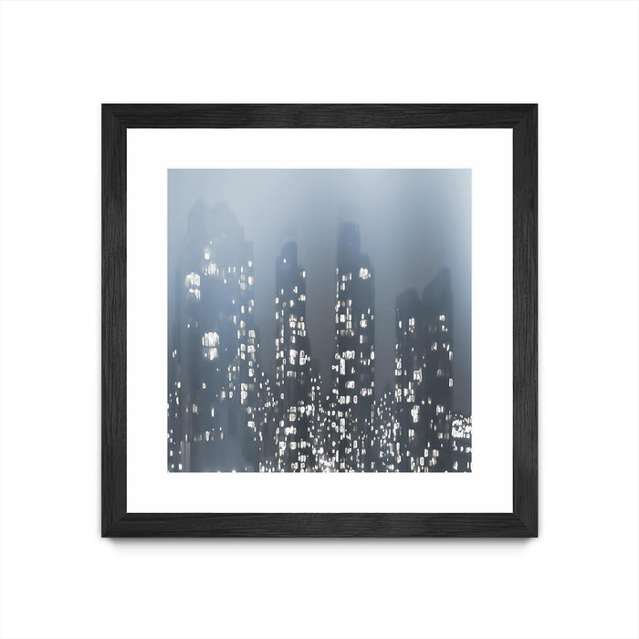 \"Dark City\" Matted and Framed Black 36x36 Wall Art