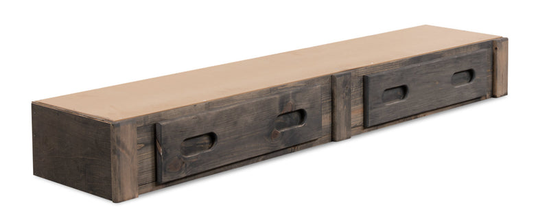 Piper 2-Drawer Under Bed Storage Trundle for Kids, Solid Pine Wood - Driftwood Grey 