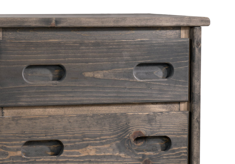 Piper 4-Drawer Bedroom Chest for Kids, 32.5\"W, Solid Pine Wood - Driftwood Grey