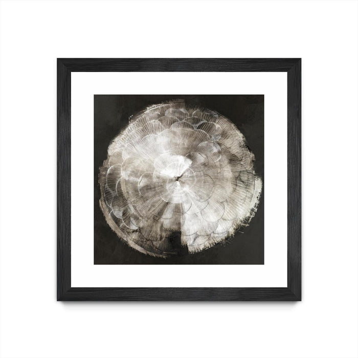 \"Touch Of Darkened Silver\" Matted and Framed Black 36x36 Wall Art