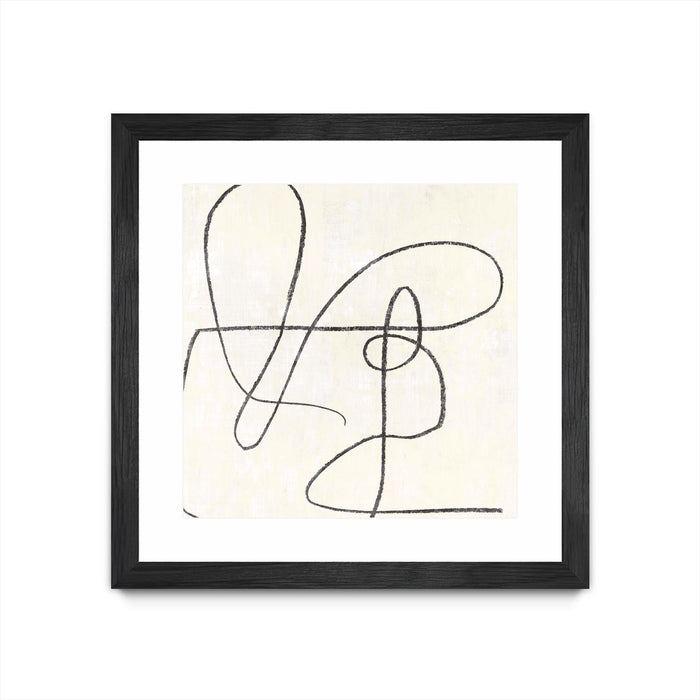 \"Juxtaposing\" Matted and Framed Black 36x36 Wall Art