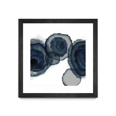 "Blotted Ink Ii" Matted and Framed Black 36x36 Wall Art