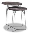 Remmi 18\" 2-Pack Nesting Accent Tables - Sand grey and gun metal grey 