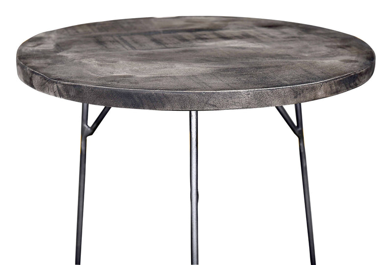 Remmi 18\" 2-Pack Nesting Accent Tables - Sand grey and gun metal grey 