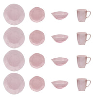 Ryo 16-Piece Dinnerware Set - Pink 
