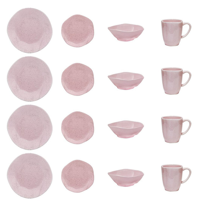 Ryo 16-Piece Dinnerware Set - Pink