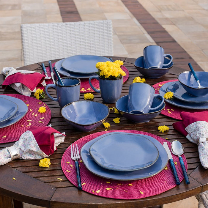 Ryo 16-Piece Dinnerware Set - Blue