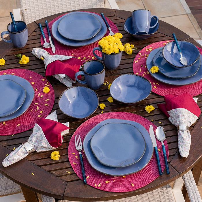 Ryo 16-Piece Dinnerware Set - Blue