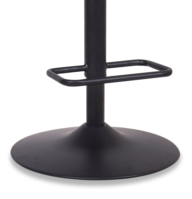 Seth Barstool with Swivel & Adjustable Seat, Vegan Leather Fabric, 23-31\"H, Metal - Brown