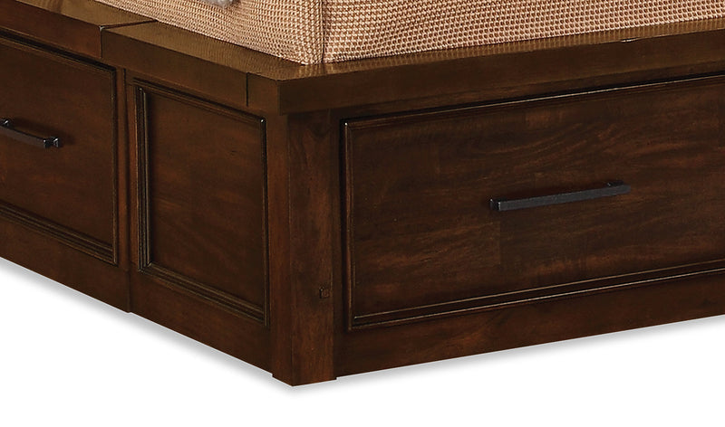 Sonoma 5pc Bedroom Set with Storage Bed, Dresser & Mirror, Mango Brown - King Size