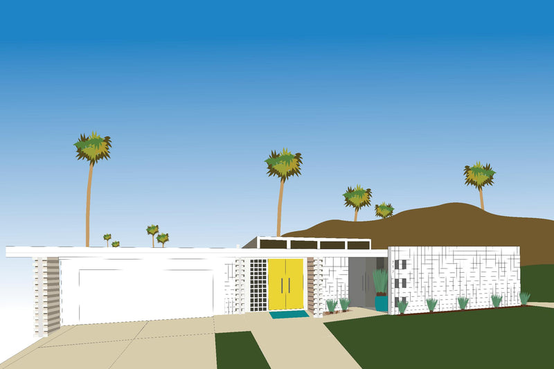 \"Palm Spring Living Ii\" Giant Art 72x48 Wall Art