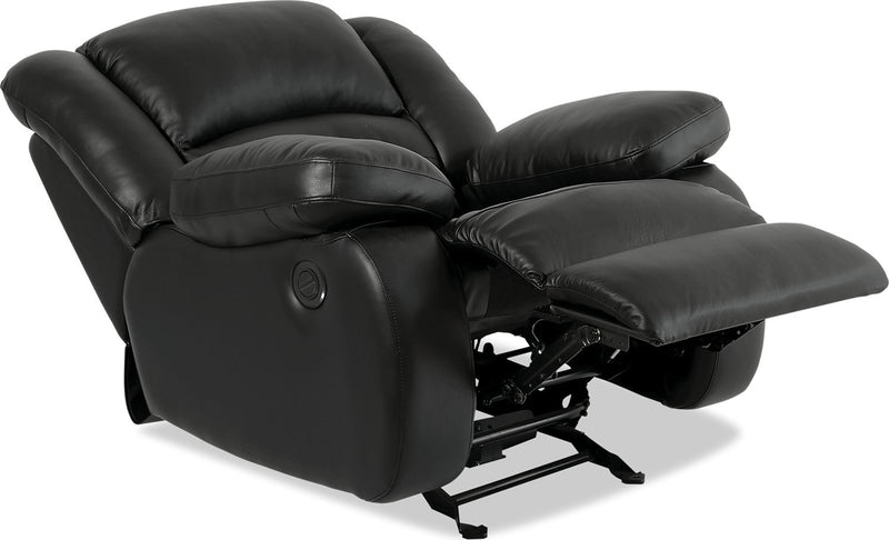 Toreno 42\" Genuine Leather Power Reclining Chair - Black