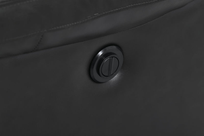 Toreno 86\" Genuine Leather Power Reclining Sofa - Black