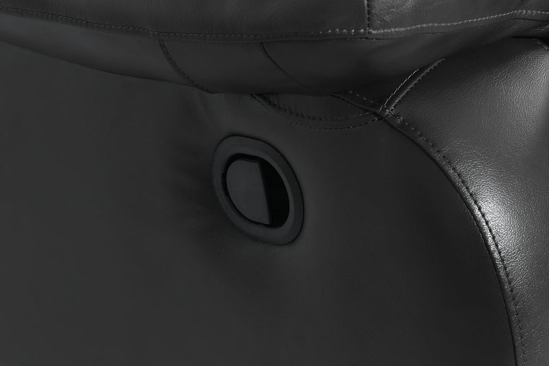 Toreno 42\" Genuine Leather Rocker Reclining Chair - Black