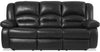 Toreno 86\" Genuine Leather Reclining Sofa - Black