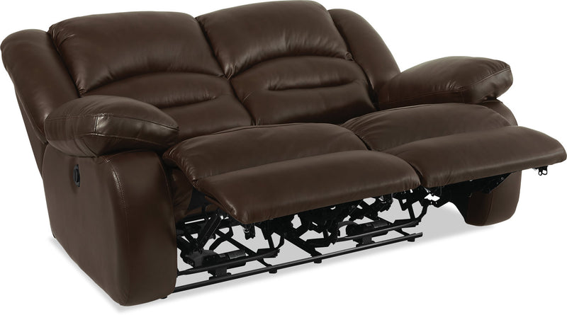 Toreno 64\" Genuine Leather Power Reclining Loveseat - Brown