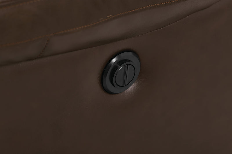 Toreno 64\" Genuine Leather Power Reclining Loveseat - Brown