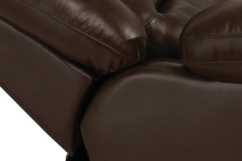 Toreno 64\" Genuine Leather Power Reclining Loveseat - Brown