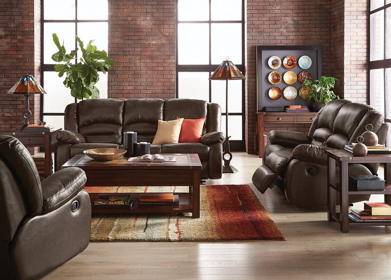 Toreno 64\" Genuine Leather Power Reclining Loveseat - Brown