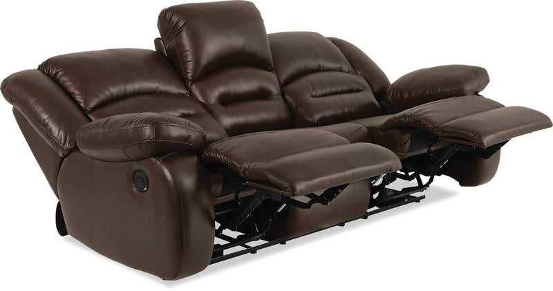 Toreno 86\" Genuine Leather Power Reclining Sofa - Brown