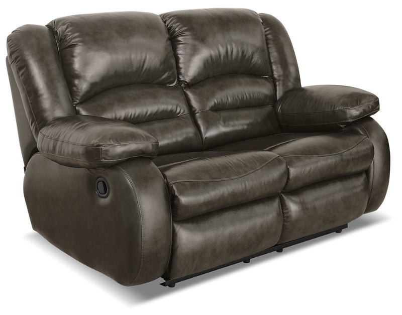Toreno 64\" Genuine Leather Reclining Loveseat - Grey