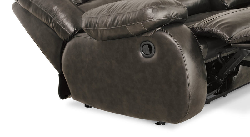 Toreno 64\" Genuine Leather Reclining Loveseat - Grey