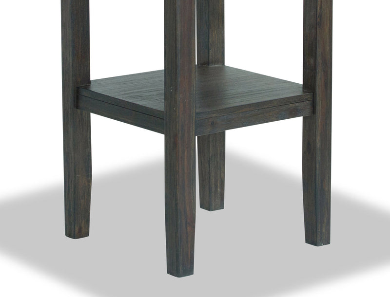 Tribeca 5pc Counter-Height Set with Table & 4 Chairs, Pedestal Base, 40\"W Square - Grey/Brown