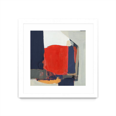 "Orange Crush V6" Matted and Framed White 30x30 Wall Art