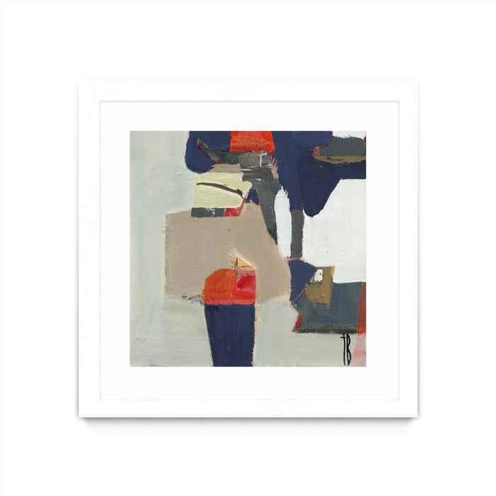 \"Orange Crush V9\" Matted and Framed White 36x36 Wall Art