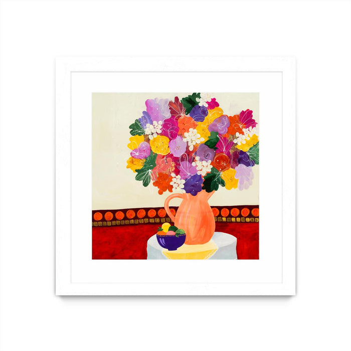\"Taking In The Love\" Matted and Framed White 30x30 Wall Art