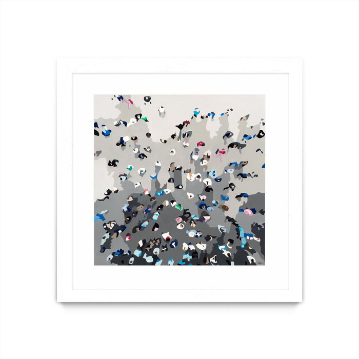 \"Crowd Sourcing\" Matted and Framed White 30x30 Wall Art