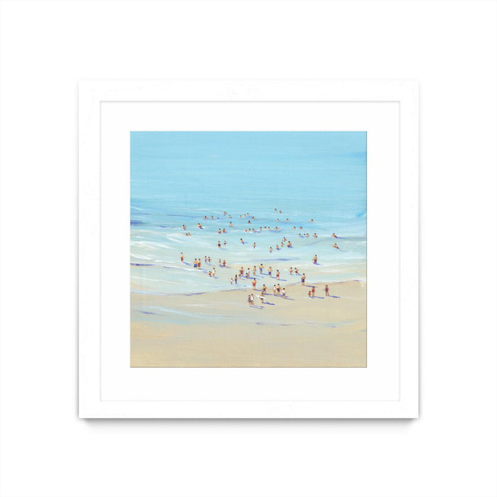 \"Beach Day I\" Matted and Framed White 30x30 Wall Art