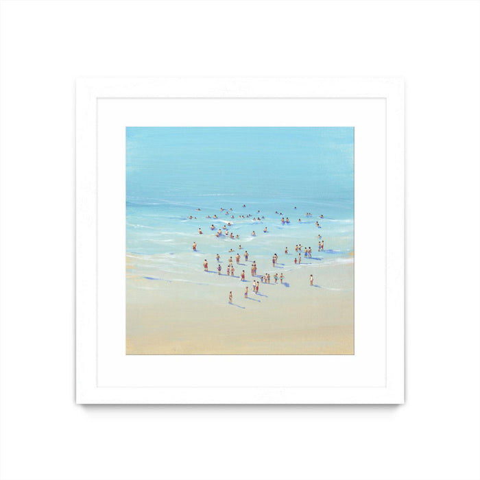 \"Beach Day Ii\" Matted and Framed White 30x30 Wall Art