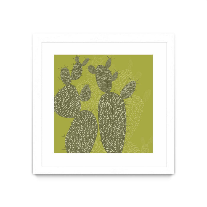 \"Opuntia I\" Matted and Framed White 36x36 Wall Art