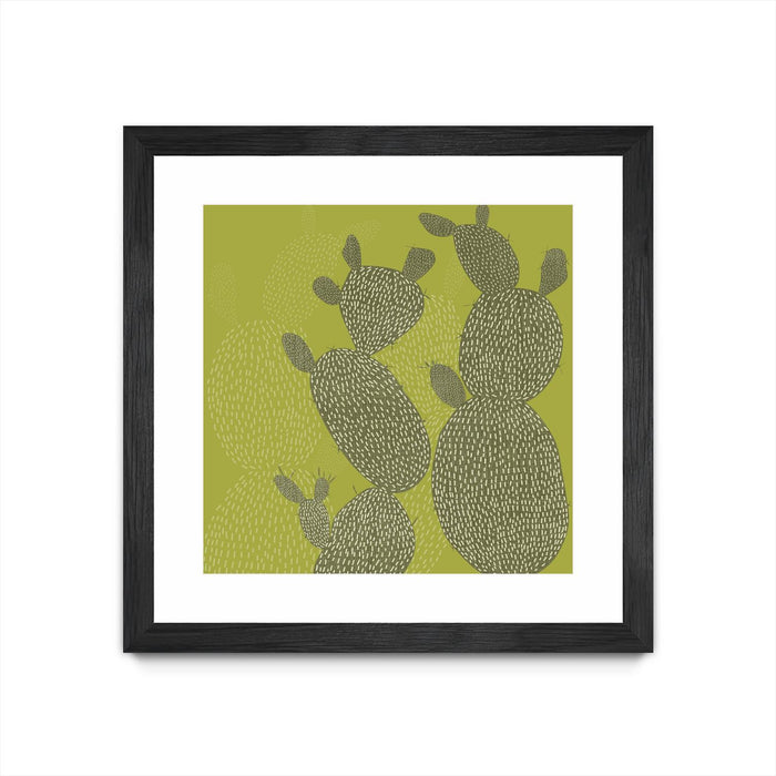 \"Opuntia Ii\" Matted and Framed Black 30x30 Wall Art