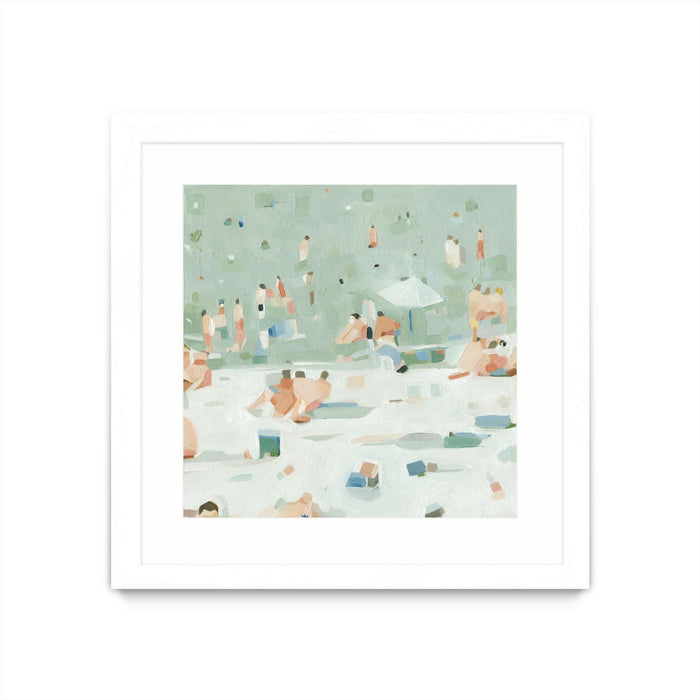 \"Summer Confetti I\" Matted and Framed White 36x36 Wall Art