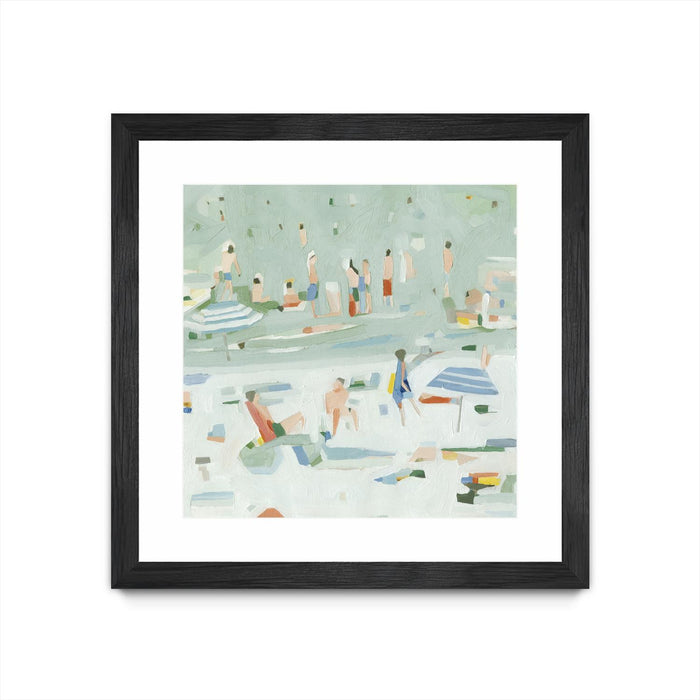 \"Summer Confetti Ii\" Matted and Framed Black 36x36 Wall Art